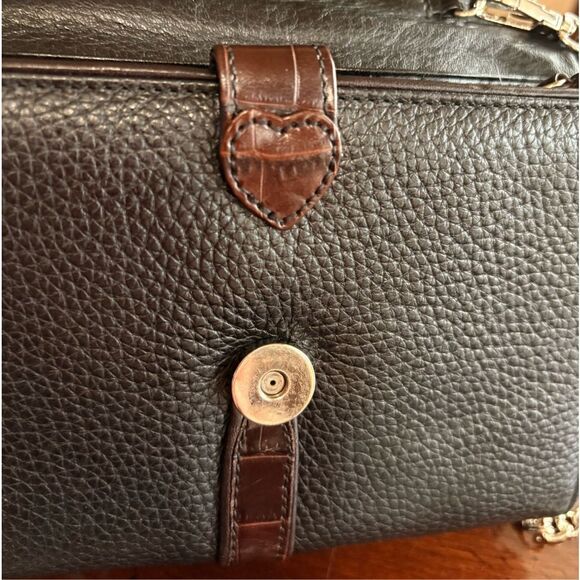 BRIGHTON - Nepal Organizer Crossbody/Pebbled Leather/Croc-Embossed Leather Trim - Picture 8 of 16